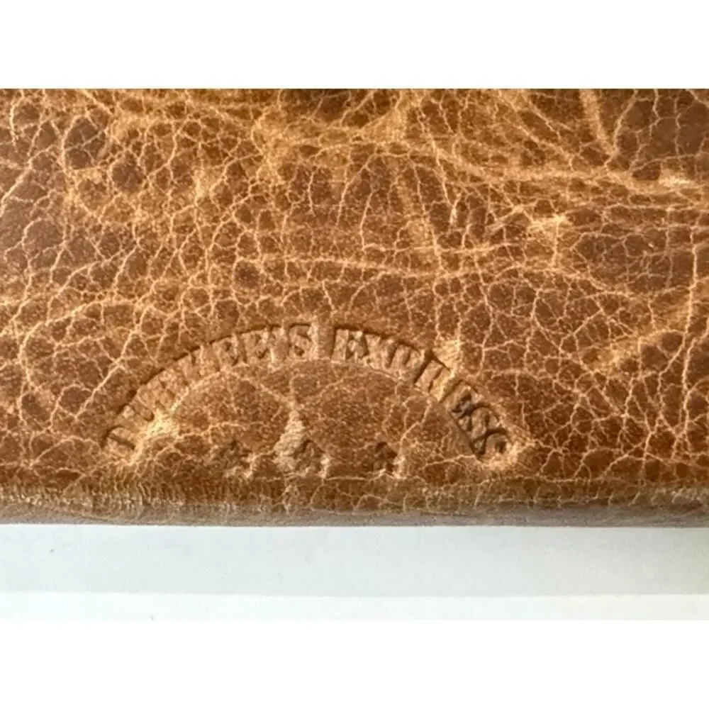 Durkee’s Express Leather Passport Holder Travel Organizer Carmel Brown Vintage